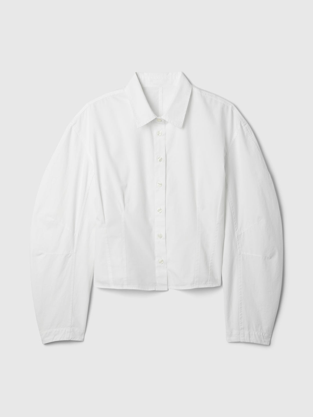 Gap Organic Cotton Poplin Barrel-Sleeve Cropped Shirt