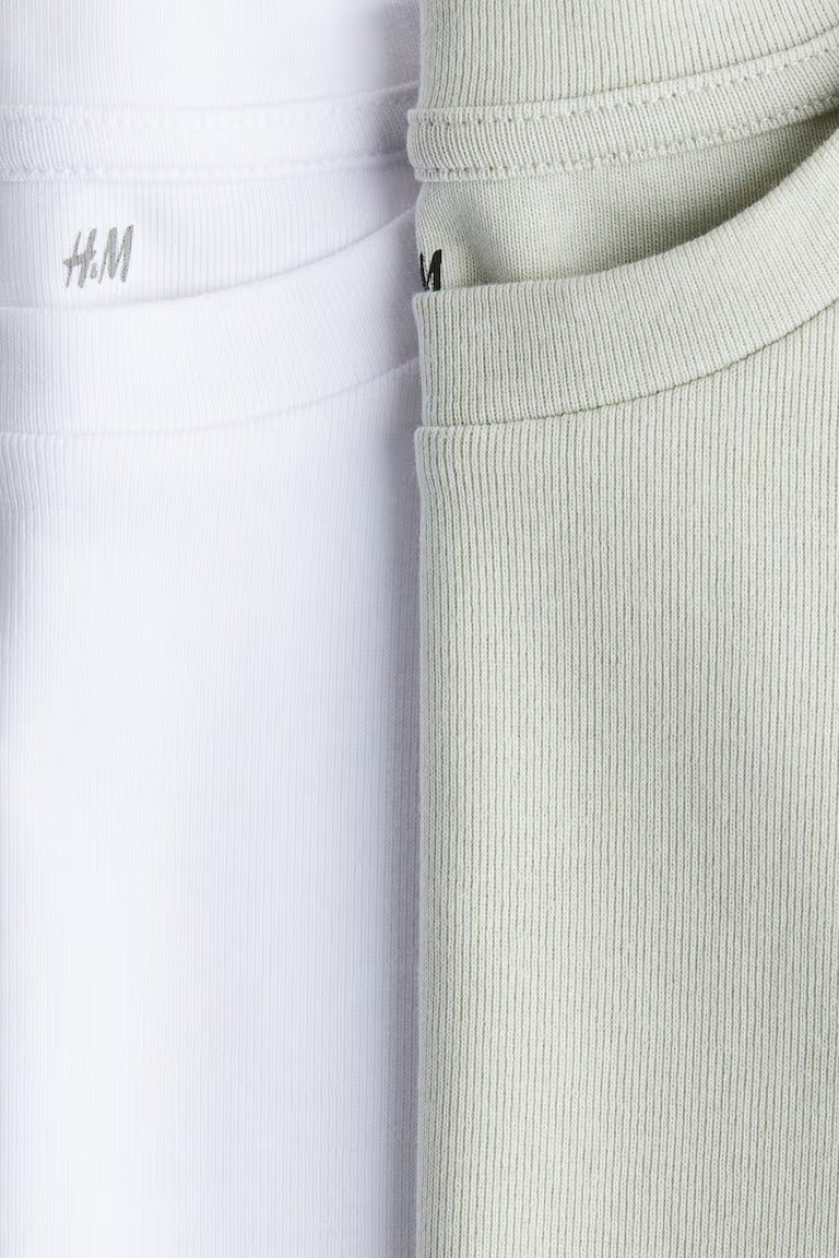 H&M 2-PACK COTTON JERSEY TOPS