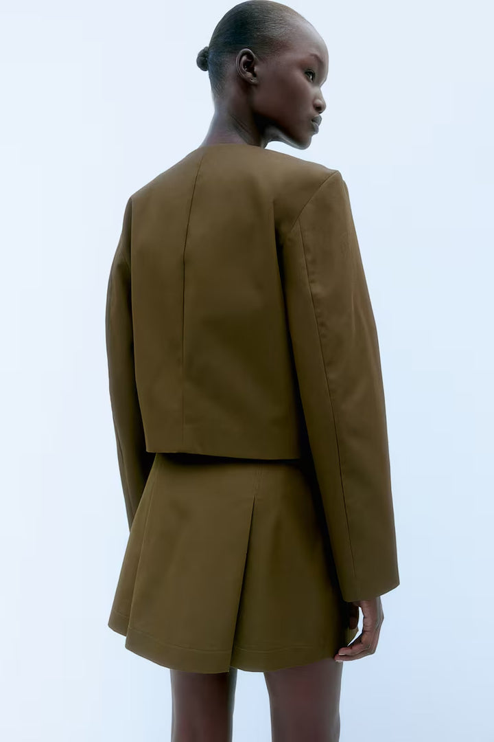 H&M PLEATED TWILL SKIRT