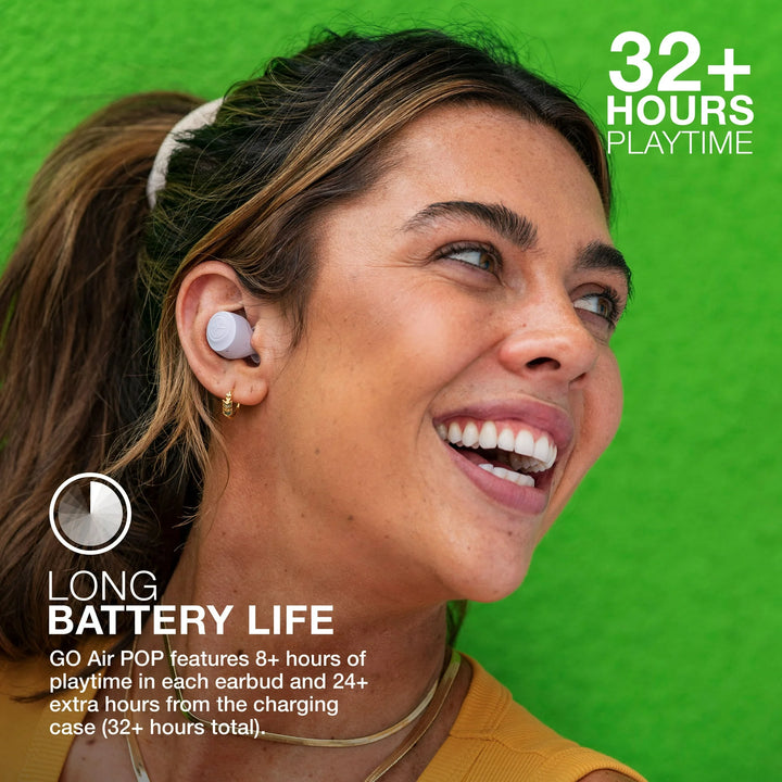 JLab Go Air Pop Bluetooth Earbuds, True Wireless with Charging Case, Lilac