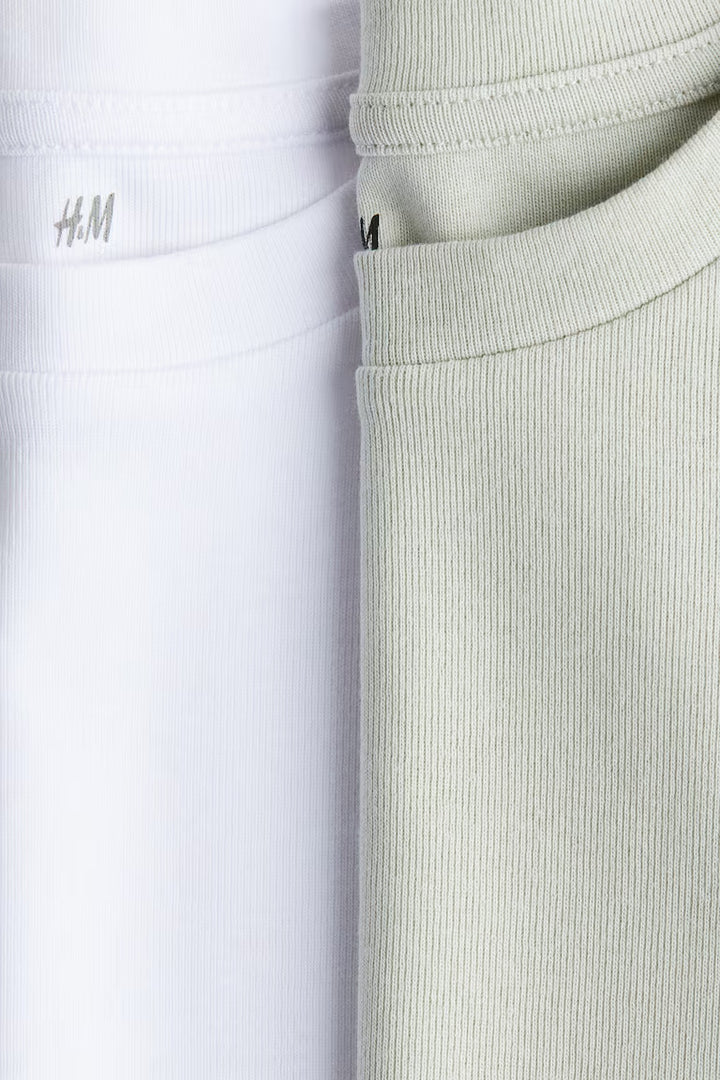 H&M 2-PACK COTTON JERSEY TOPS