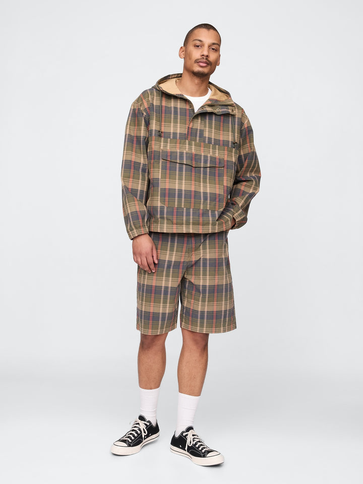 Gap Relaxed Plaid Canvas Shorts