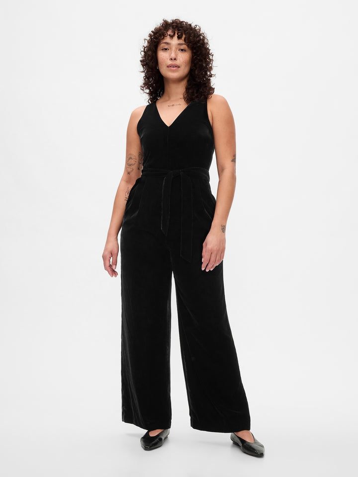 Gap Recycled Velvet V-Neck Jumpsuit