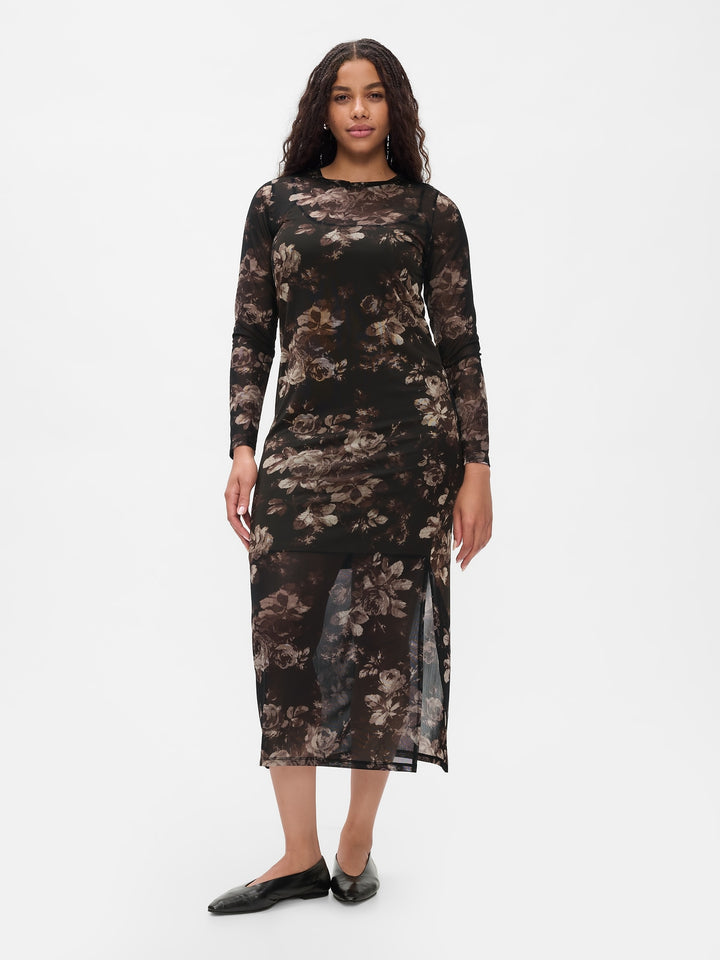Gap Mesh Midi Dress