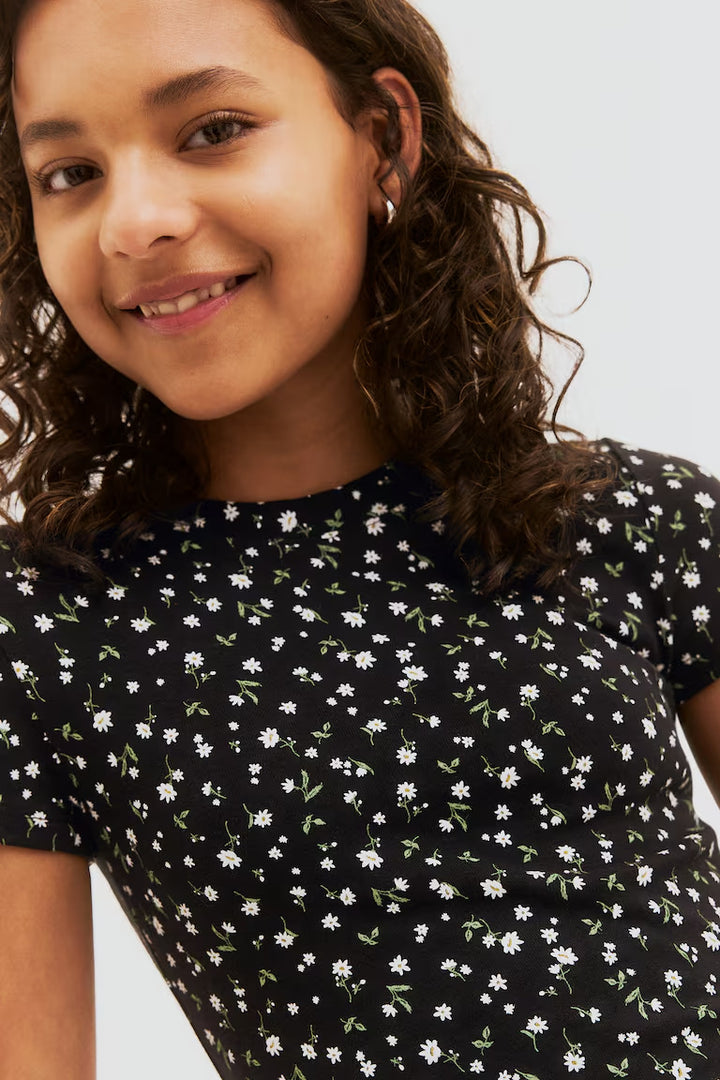 H&M JERSEY TOP WITH DRAWSTRINGS