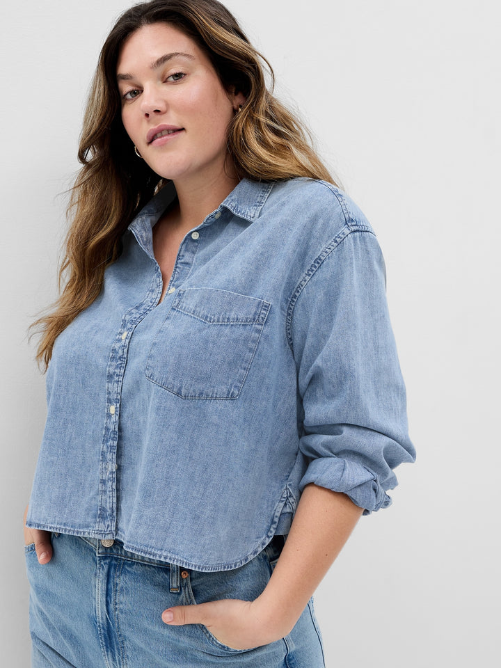 Gap Cropped Denim Shirt