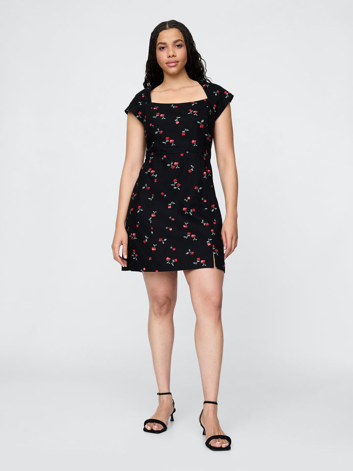 Gap Linen-Blend Cap-Sleeve Mini Dress