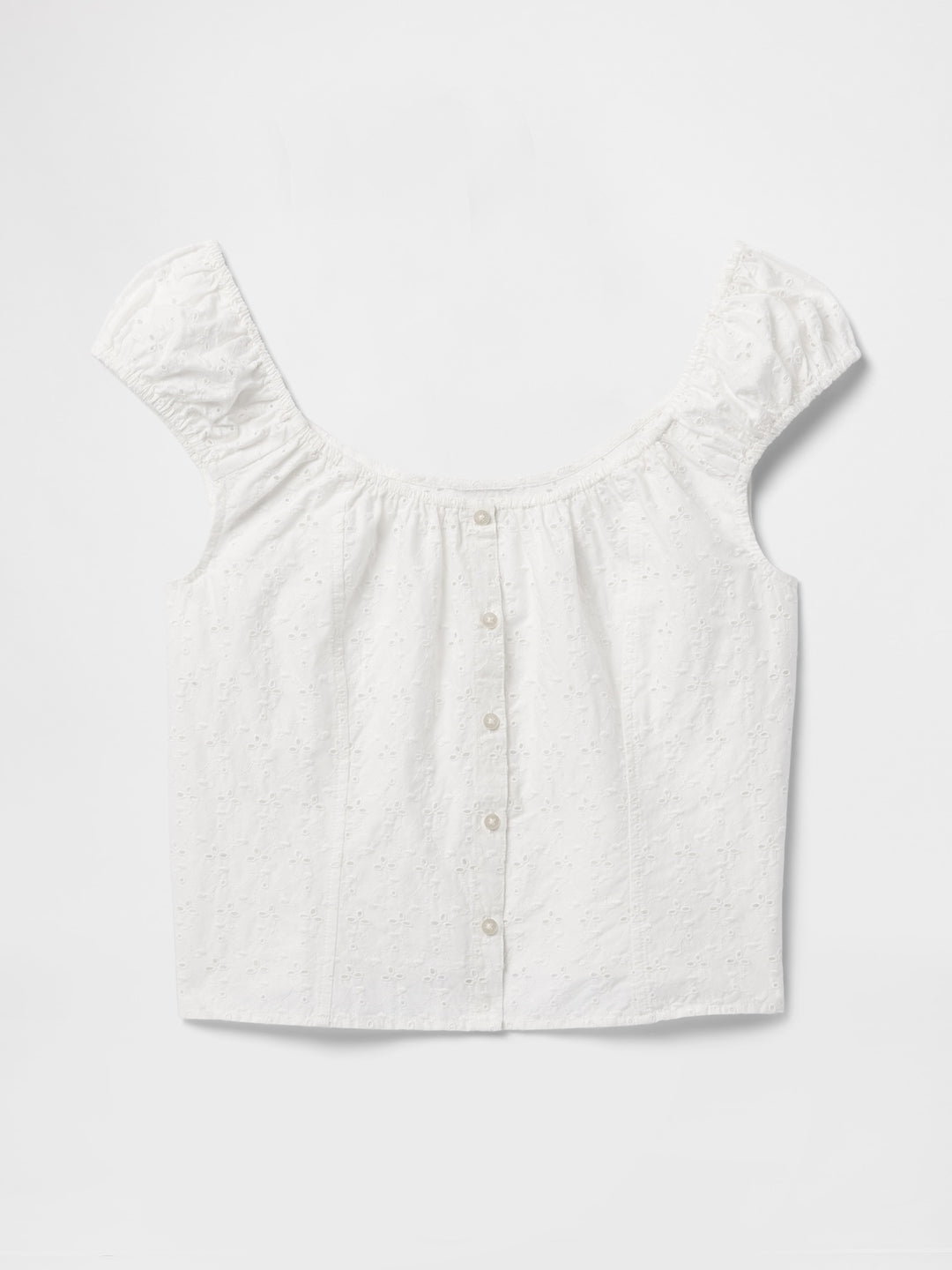 Gap Cap-Sleeve Eyelet Top