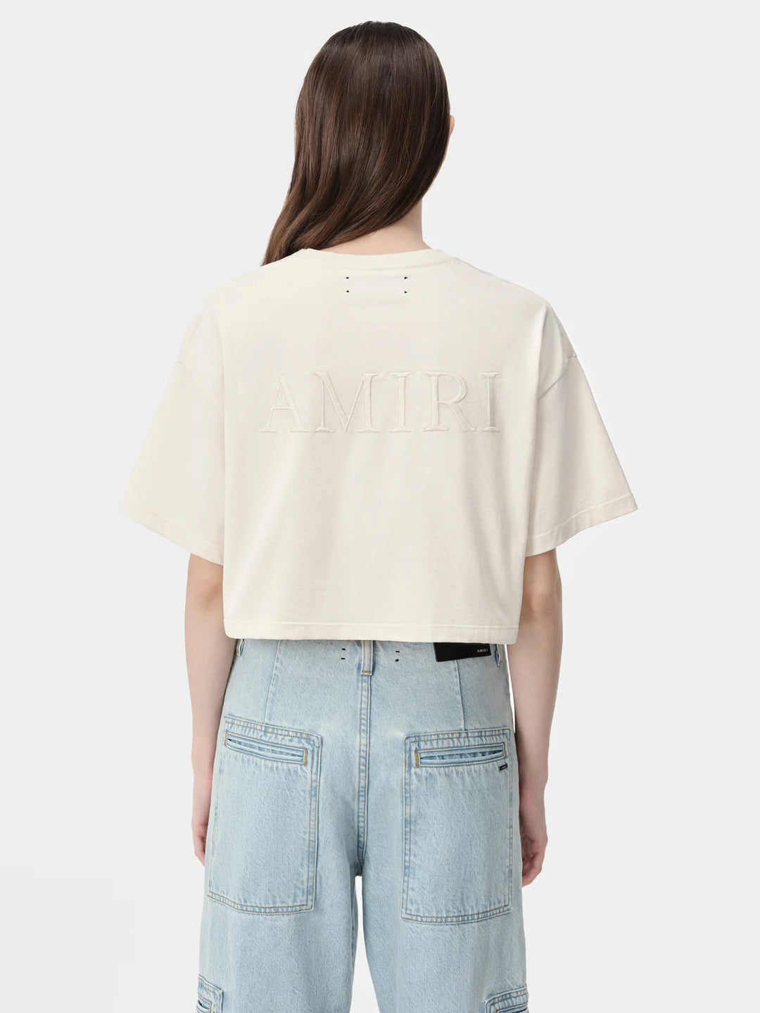 AMIRI WOMEN'S AMIRI EMBROIDERED CROPPED TEE