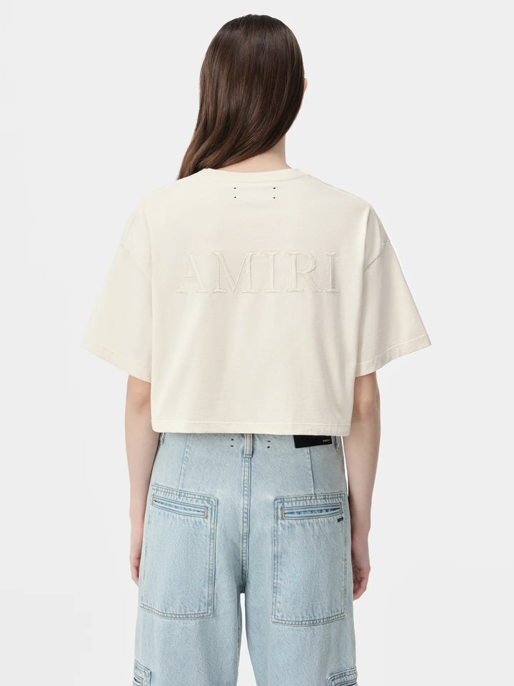AMIRI WOMEN'S AMIRI EMBROIDERED CROPPED TEE