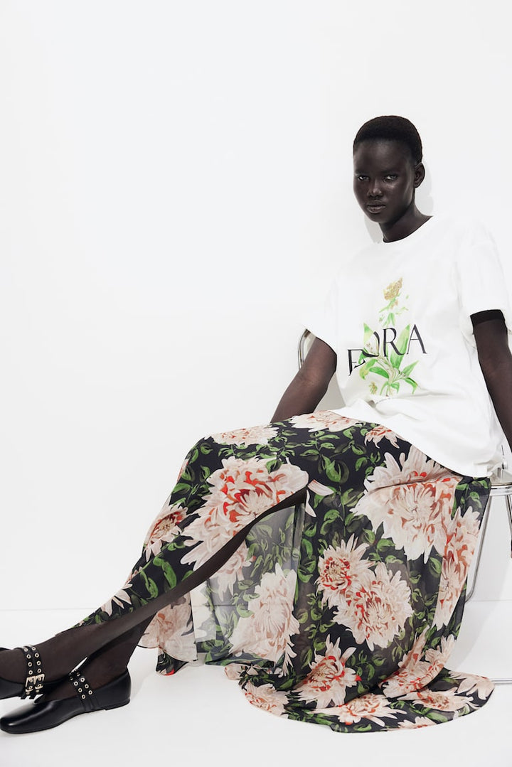 H&M Sheer Midi Skirt