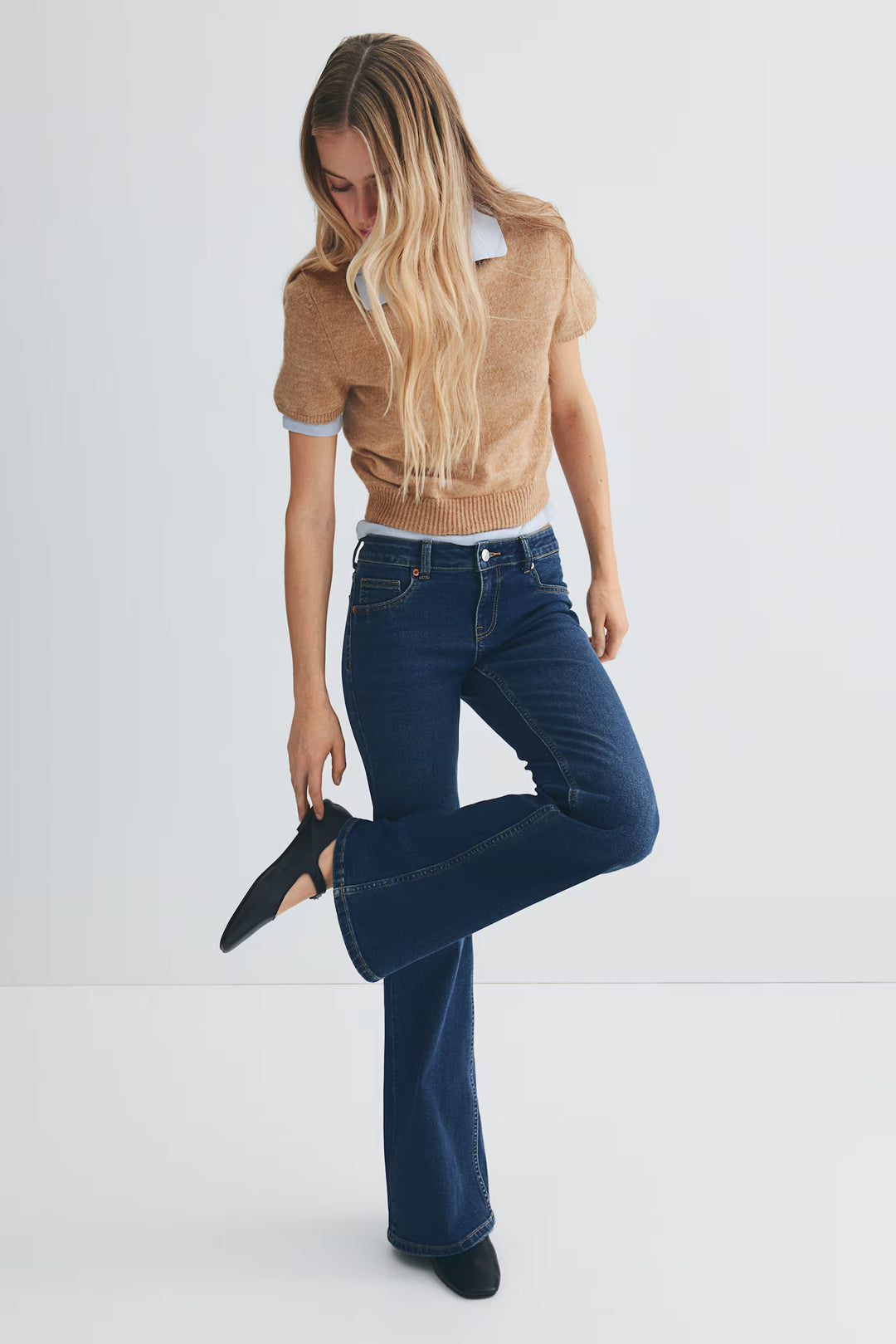H&M Low Rise Flared Leg Jeans