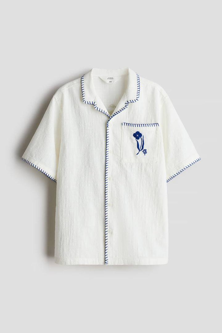 H&M Cotton Resort Shirt with Motif