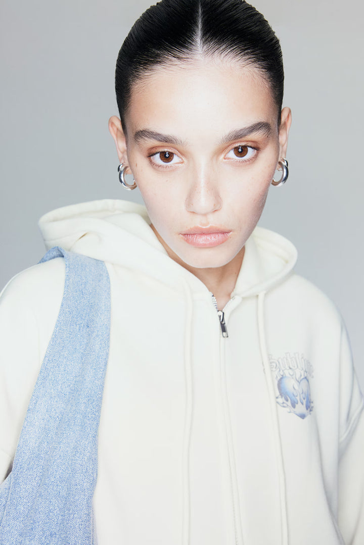 H&M Oversized Hooded Jacket with Motif