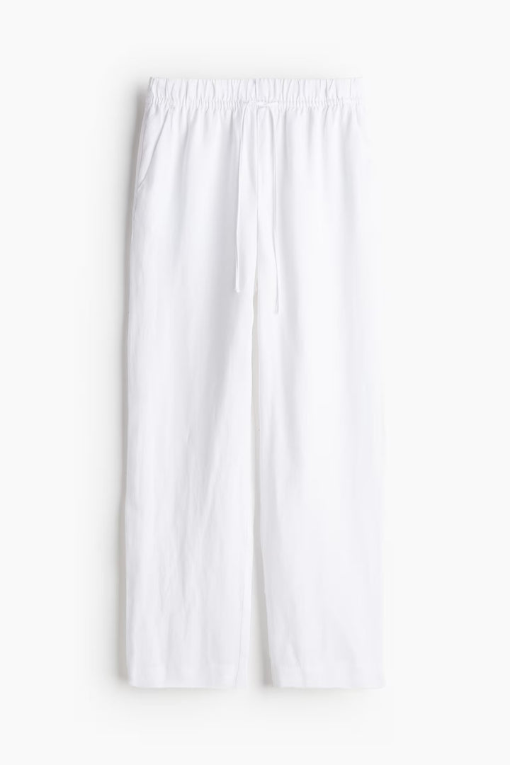 H&M Linen-blend Tapered Pants