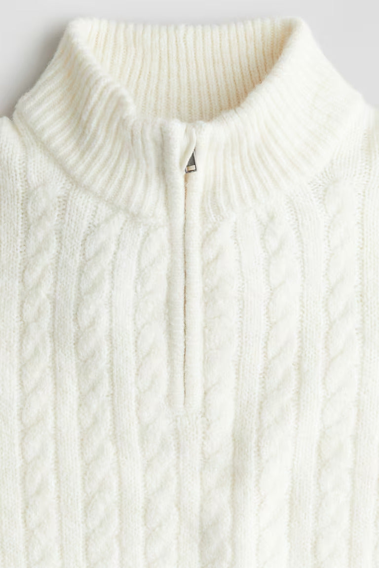 H&M Cable-Knit Half-Zip Sweater
