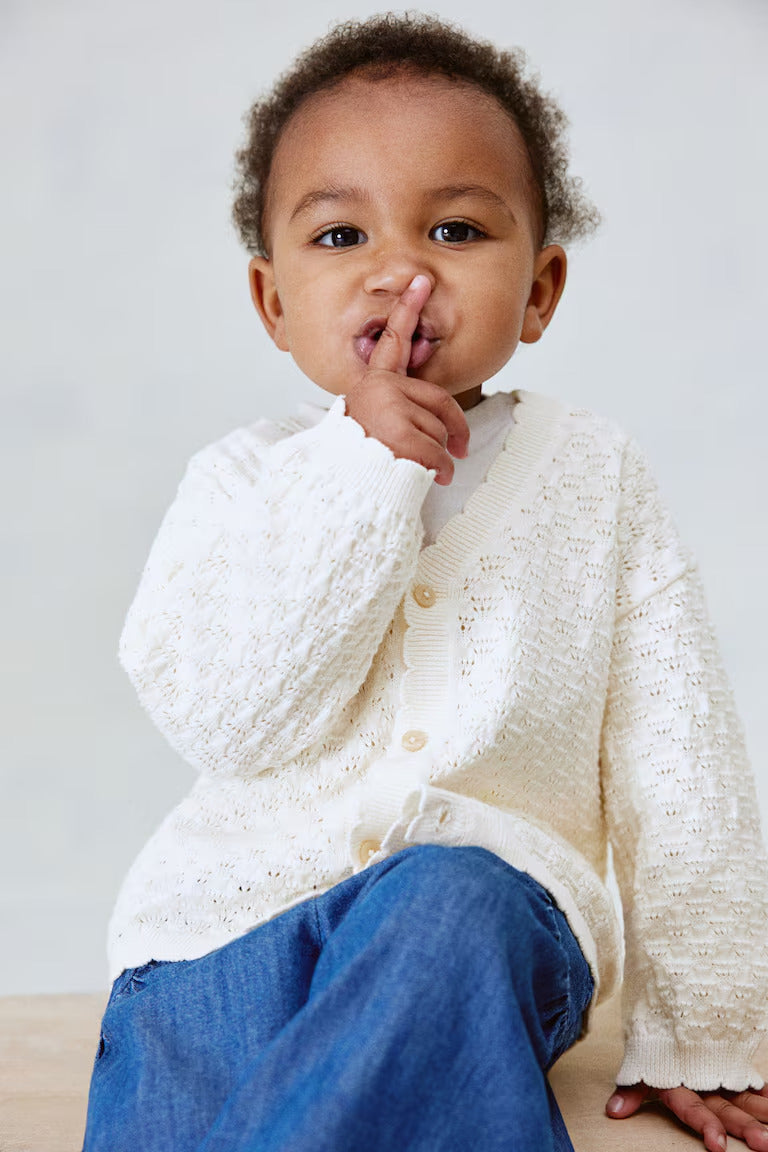 H&M Pointelle-Knit Cotton Cardigan