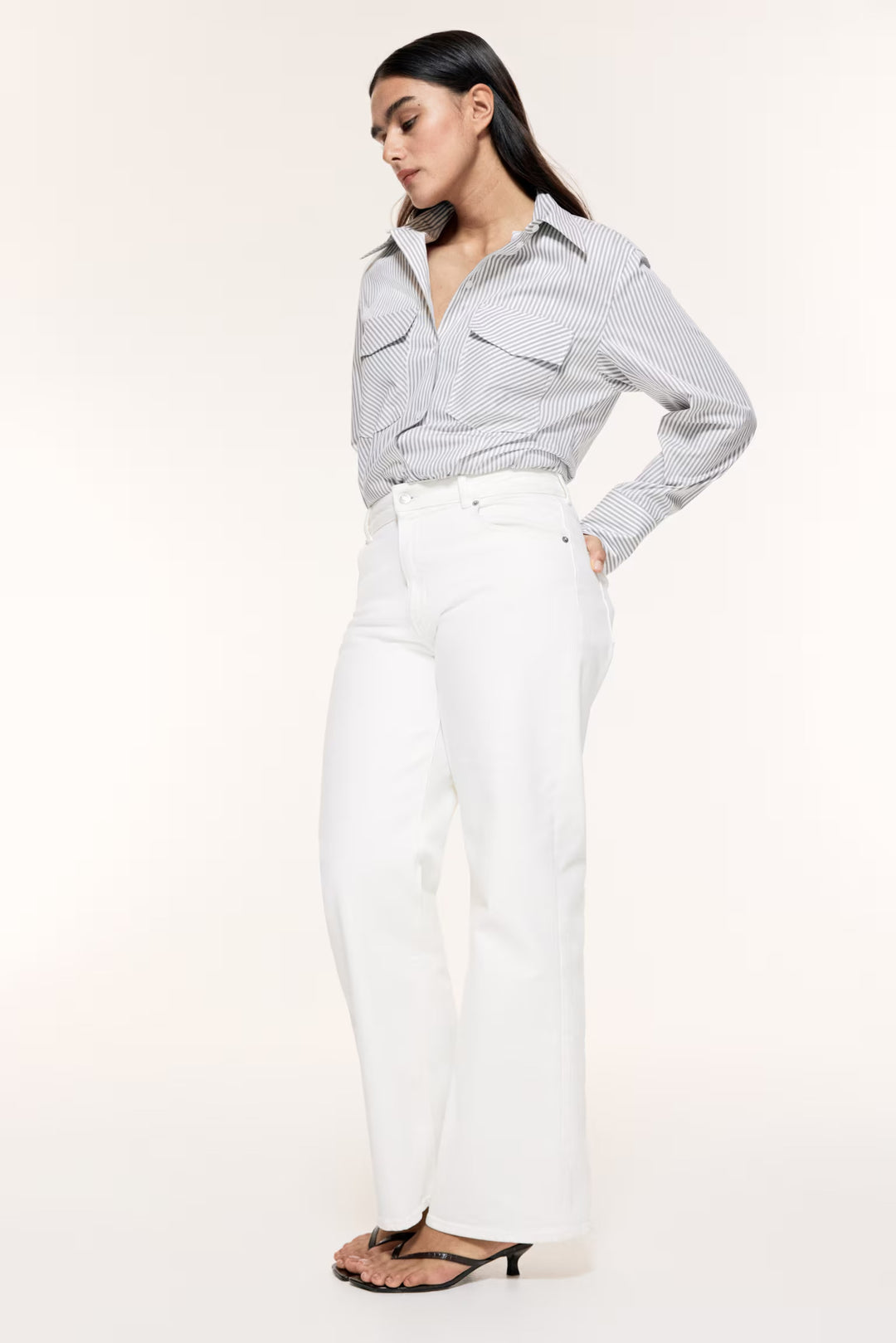 H&M Fitted Poplin Shirt