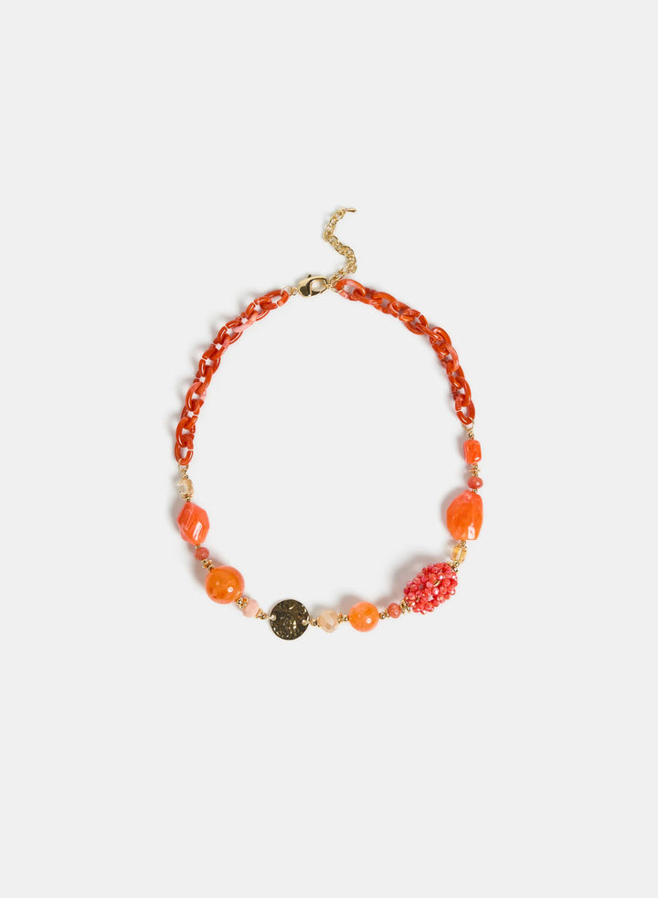 Laura  Beaded Resin Necklace