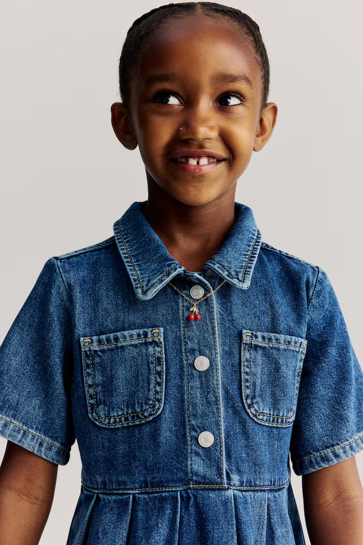H&M Pleated Denim Dress