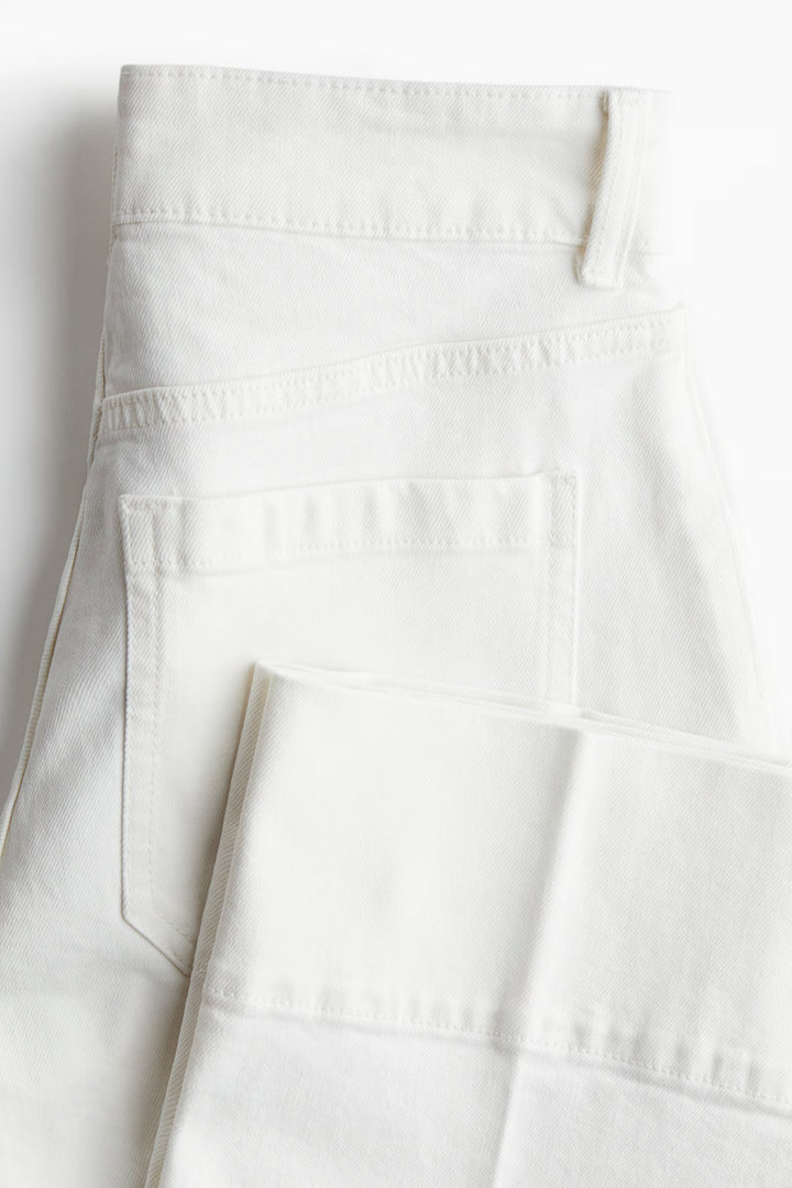 H&M High Rise Wide Leg Cropped Jeans