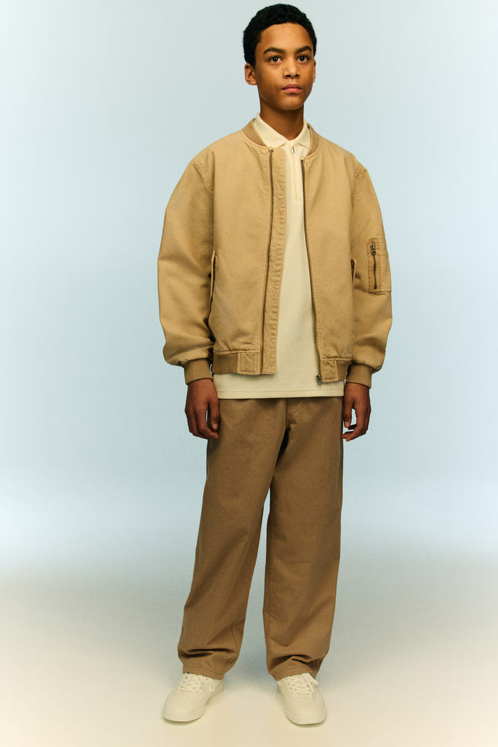 H&M Loose-Fit Cotton Twill Pants