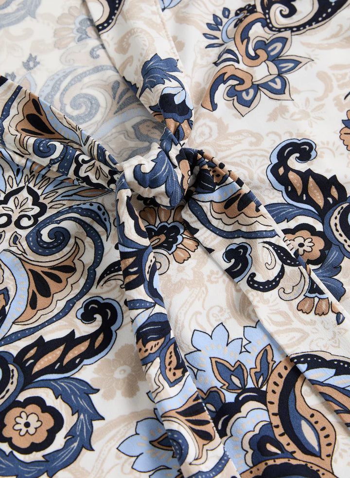 LAURA Tie-Neck Paisley Print Top