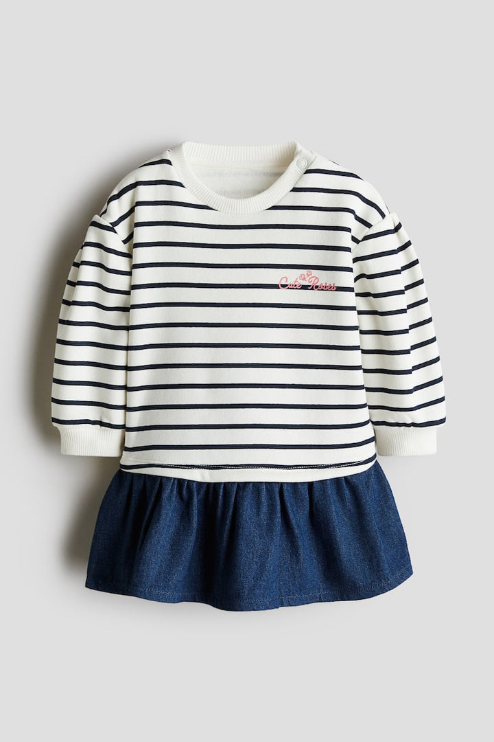 H&M Sweatshirt Dress with Denim Skirt