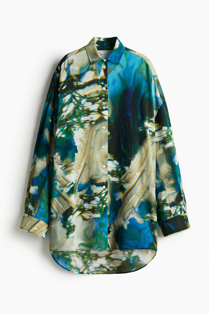 H&M Abstract-Patterned Chiffon Shirt