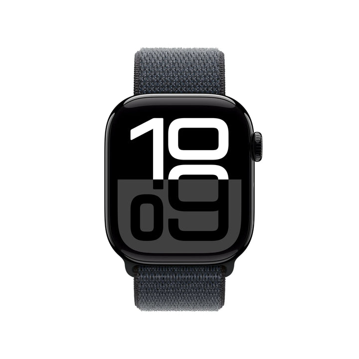 Apple Watch Series 10 GPS + Cellular 46mm Jet Black Aluminum Case with Ink Sport Loop