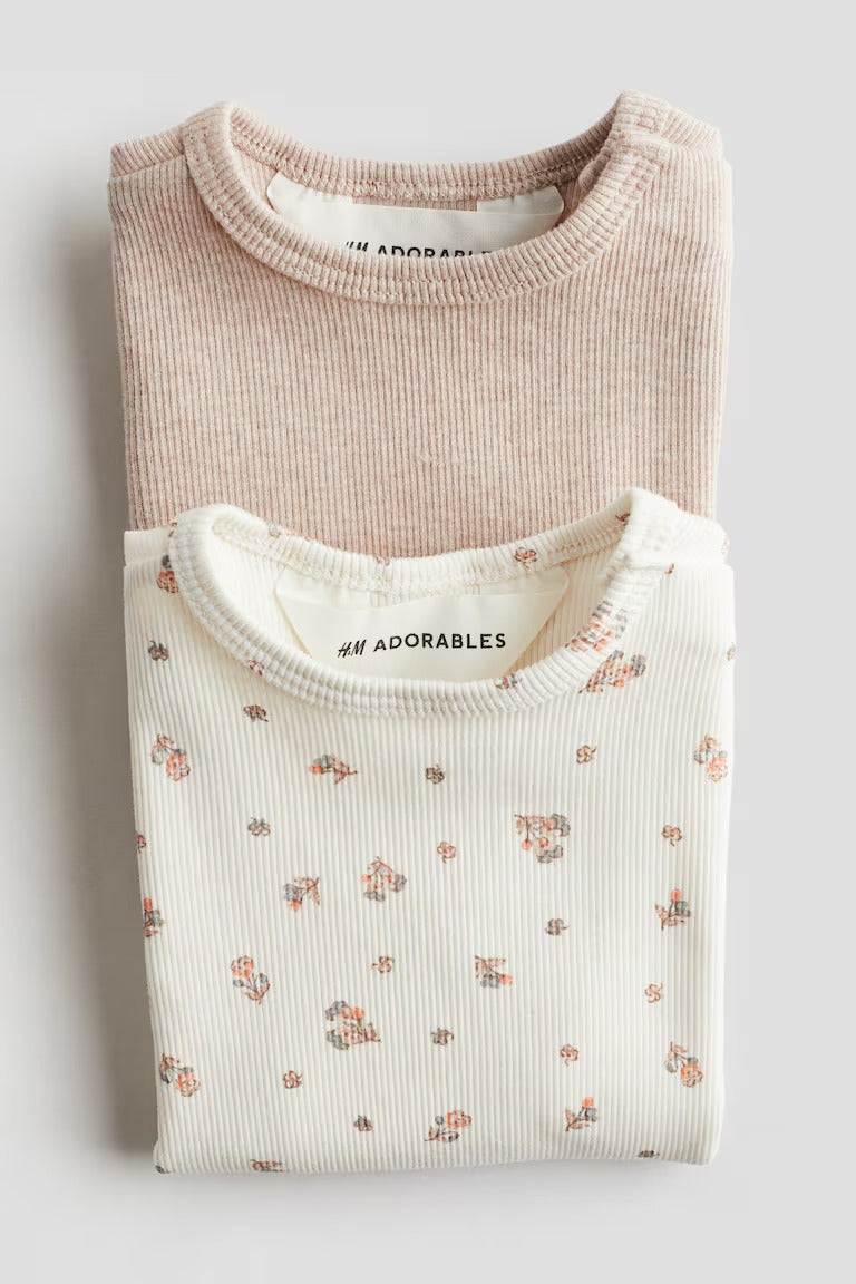 H&M 2-pack Ribbed Cotton Tops