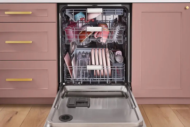 KitchenAid - 24" Top Control Built-In Stainless Steel Tub Dishwasher with 3rd Rack, 50+ Total Wash Jets, 44 dBA - Black stainless steel