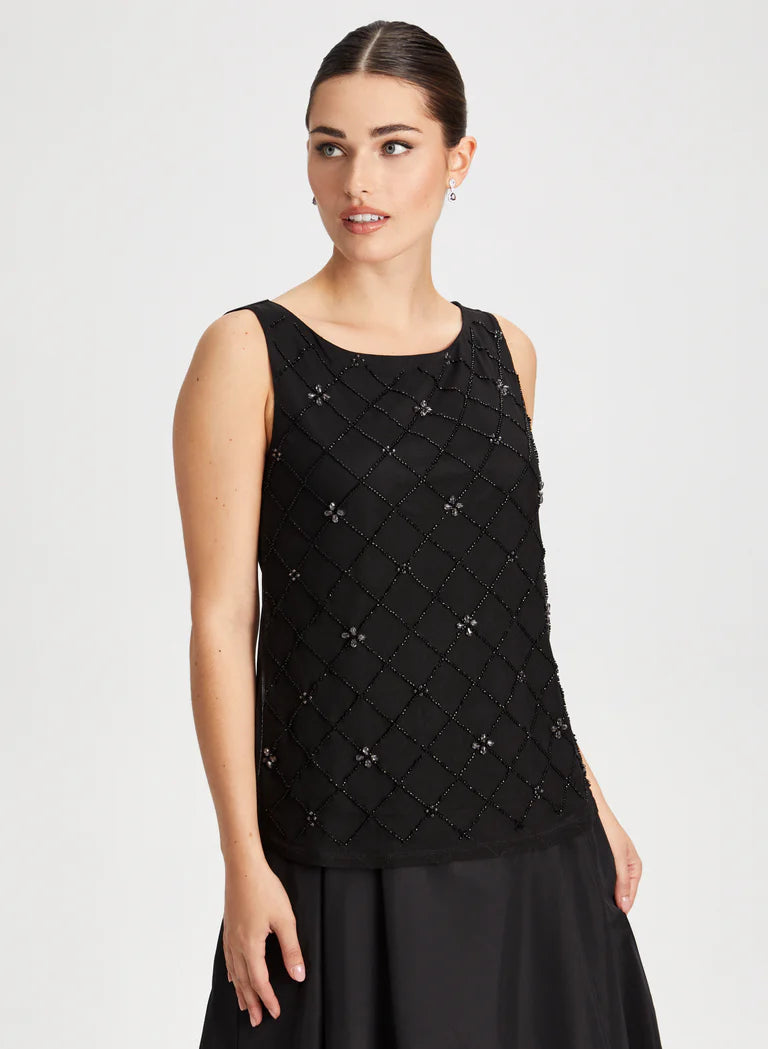 LAURA Beaded Detail Sleeveless Top