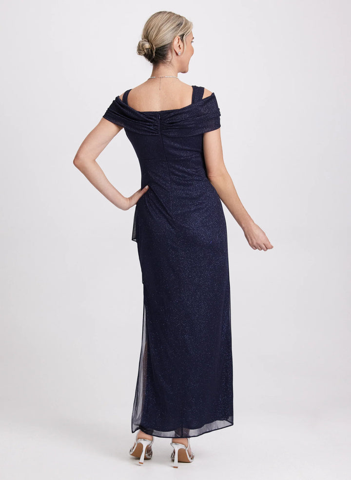 LAURA Draped Glitter Dress
