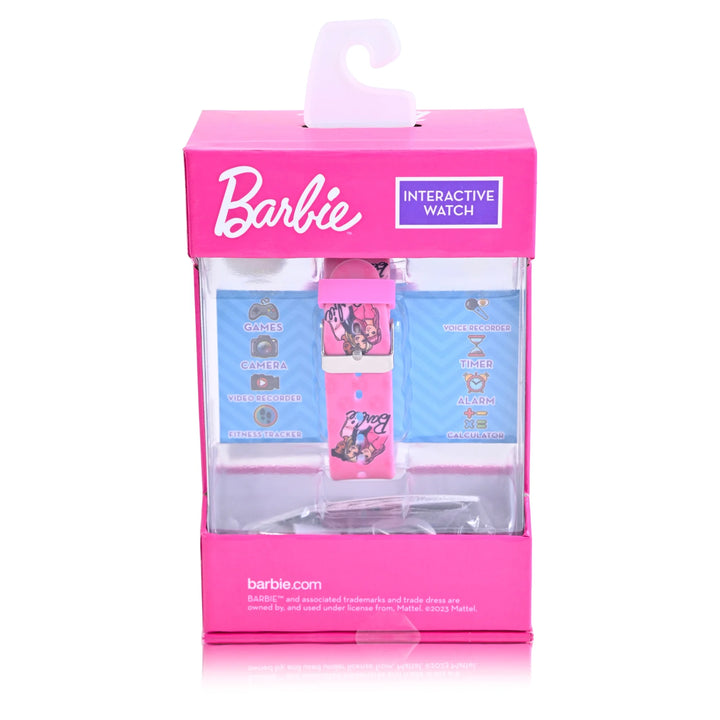 Mattel Barbie Childrens iTime Unisex Touchscreen Smart Watch with Silicone Strap and Metallic Pink Case 42MM