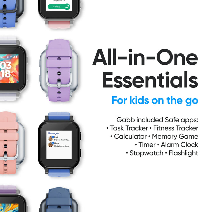 Gabb Watch 3e Kids Smartwatch - GPS Tracker, Talk & Text, SOS, No Internet, $30 Activation (Silver)