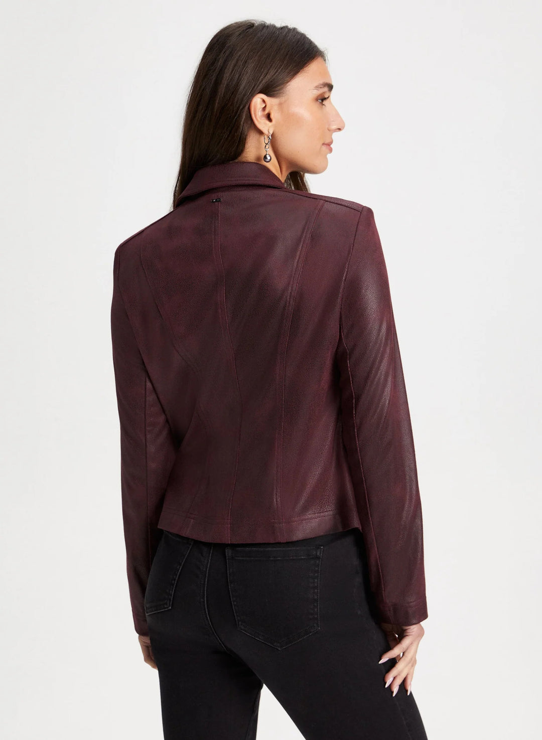 LAURA Snap Detail Faux Suede Jacket
