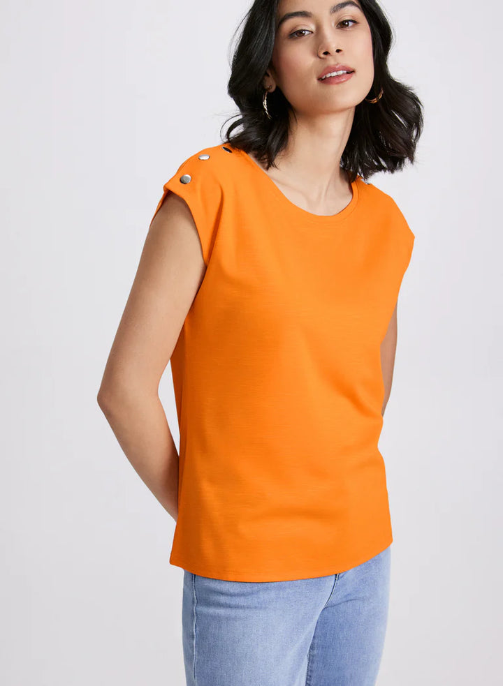 LAURA Metallic Button T-Shirt