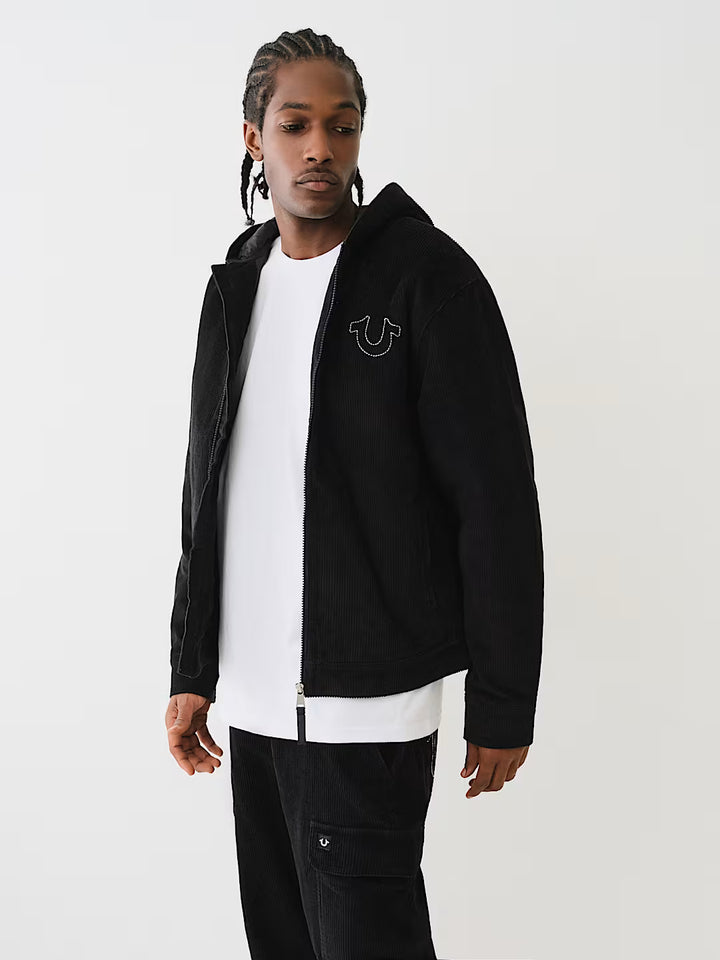 TRUE RELIGION HORSESHOE CORDUROY HOODED JACKET