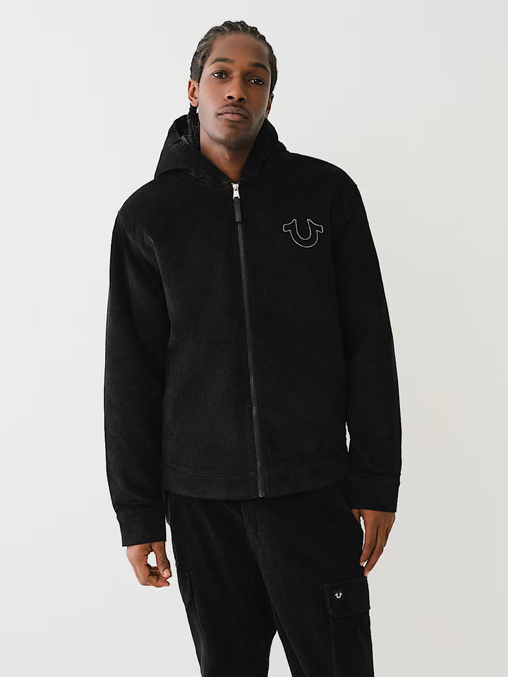 TRUE RELIGION HORSESHOE CORDUROY HOODED JACKET