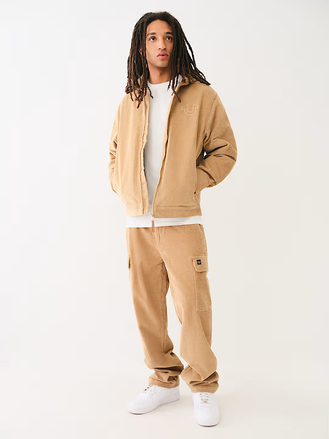 TRUE RELIGION HORSESHOE CORDUROY HOODED JACKET
