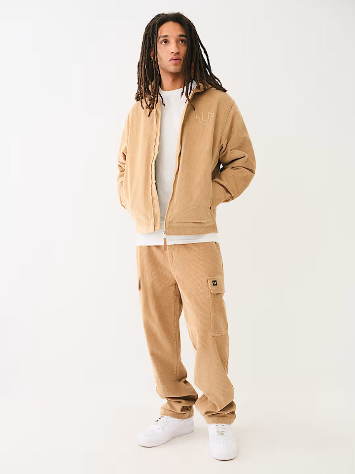 TRUE RELIGION HORSESHOE CORDUROY HOODED JACKET