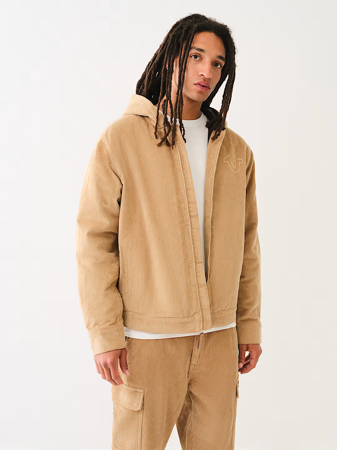 TRUE RELIGION HORSESHOE CORDUROY HOODED JACKET