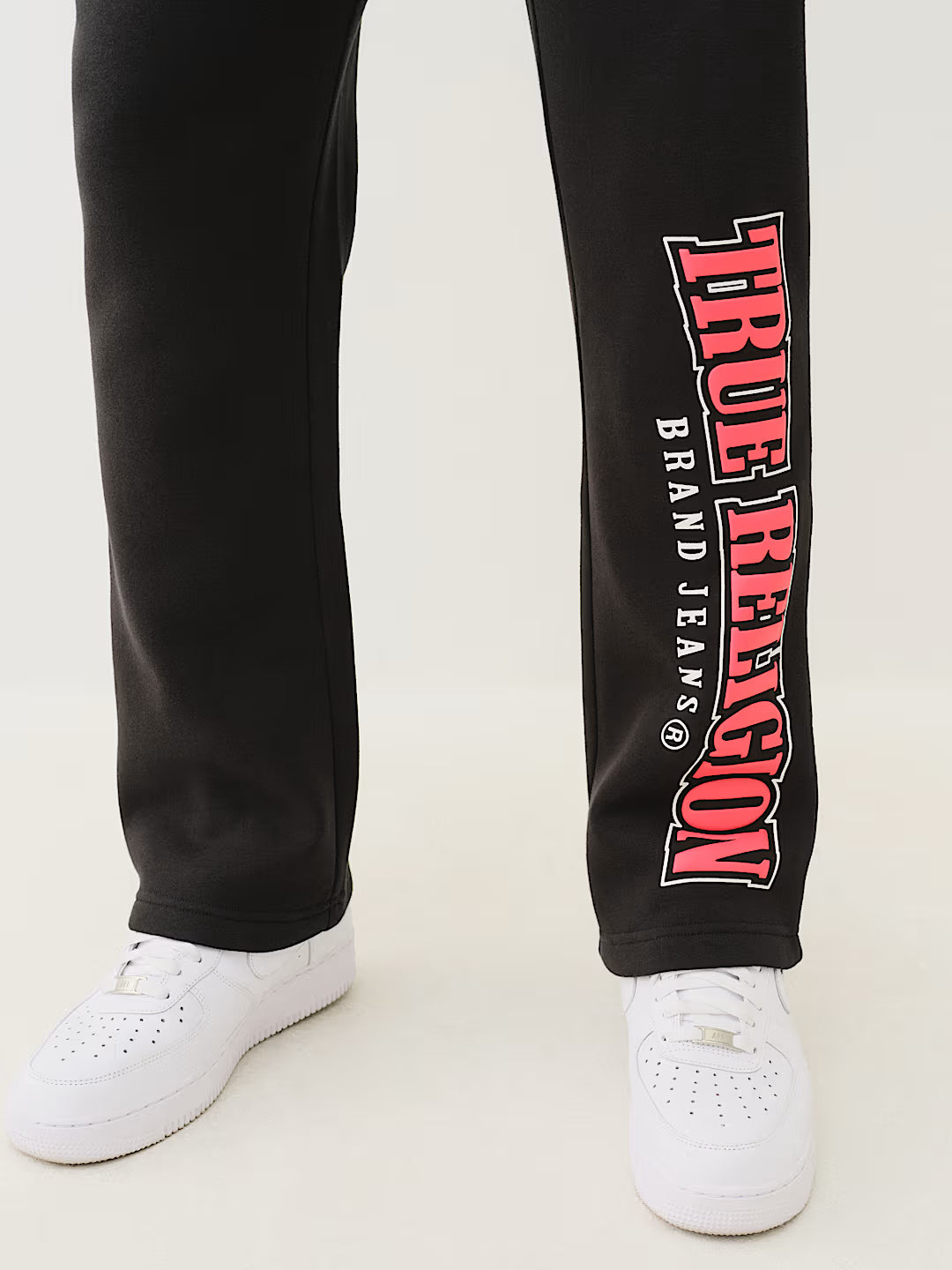 TRUE RELIGION ARCHED LOGO STRAIGHT LEG SWEAT PANT