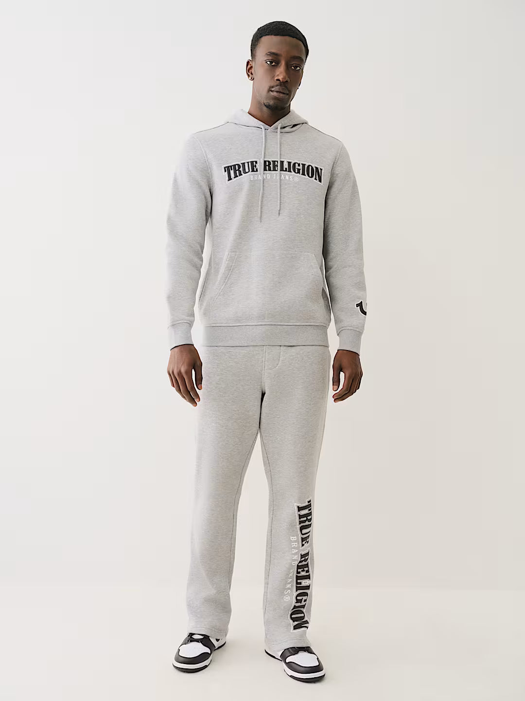 TRUE RELIGION ARCHED LOGO STRAIGHT LEG SWEAT PANT