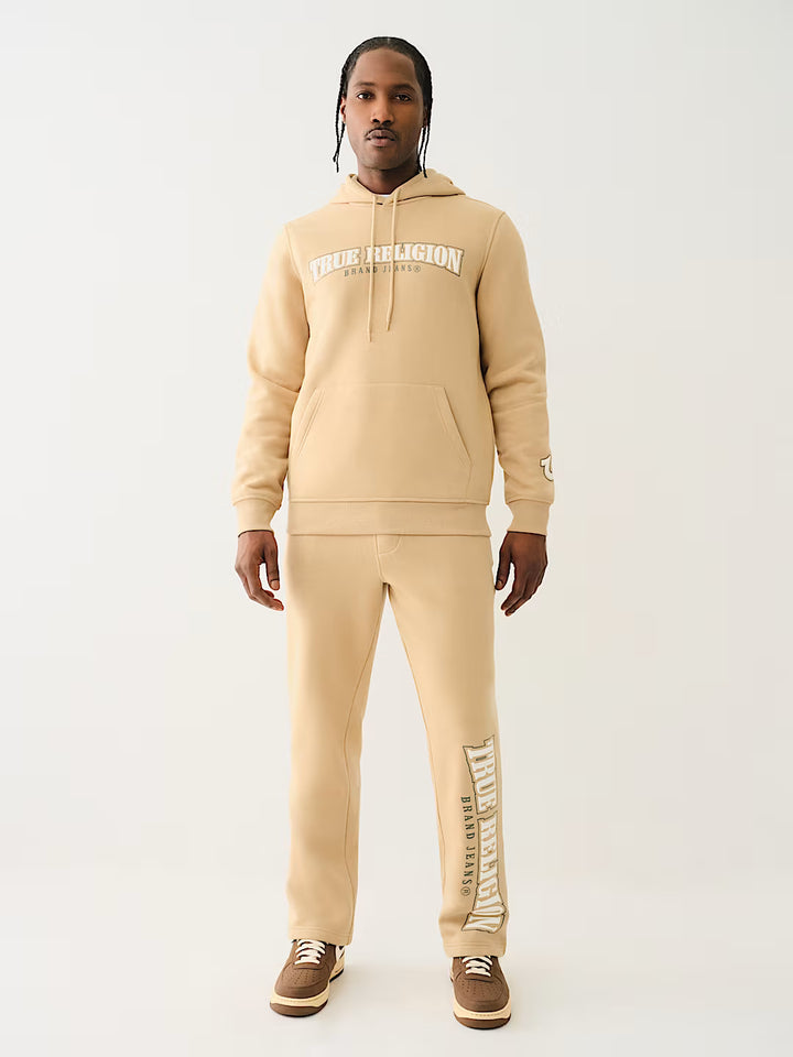 TRUE RELIGION ARCHED LOGO STRAIGHT LEG SWEAT PANT