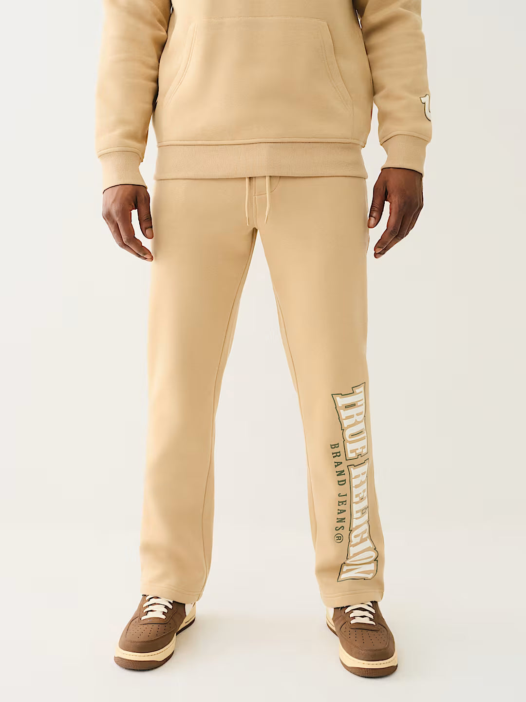 TRUE RELIGION ARCHED LOGO STRAIGHT LEG SWEAT PANT