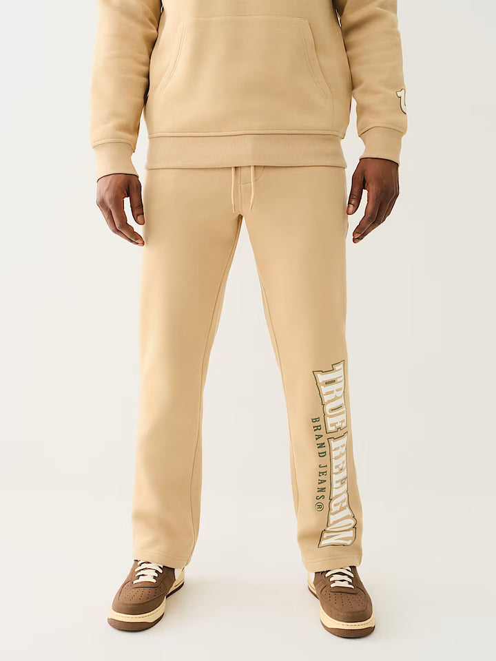 TRUE RELIGION ARCHED LOGO STRAIGHT LEG SWEAT PANT