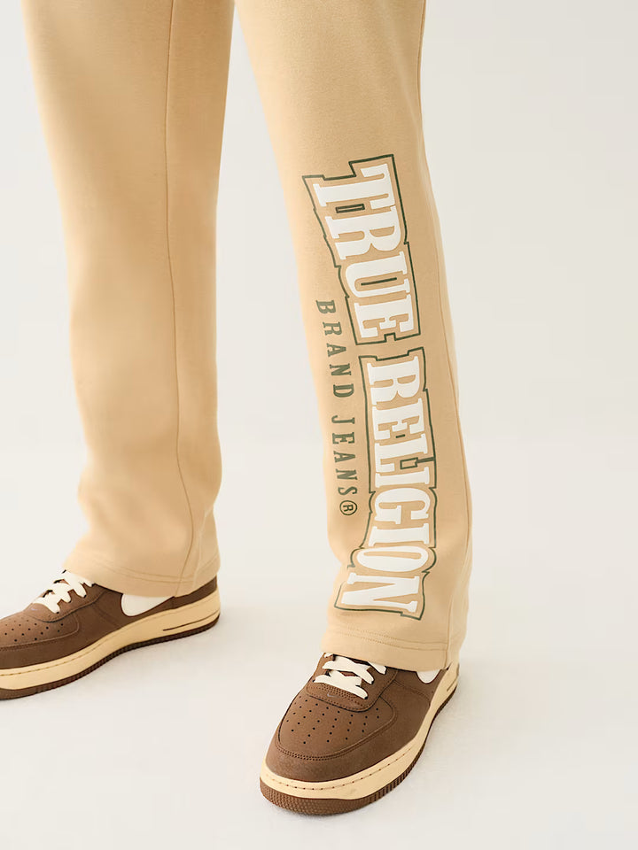 TRUE RELIGION ARCHED LOGO STRAIGHT LEG SWEAT PANT