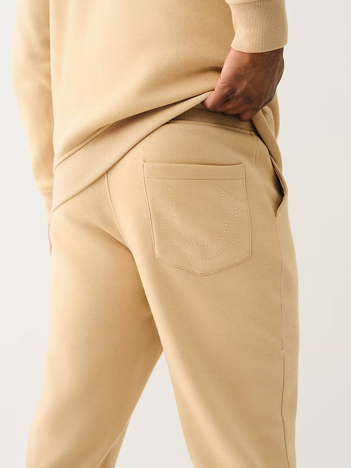 TRUE RELIGION ARCHED LOGO STRAIGHT LEG SWEAT PANT